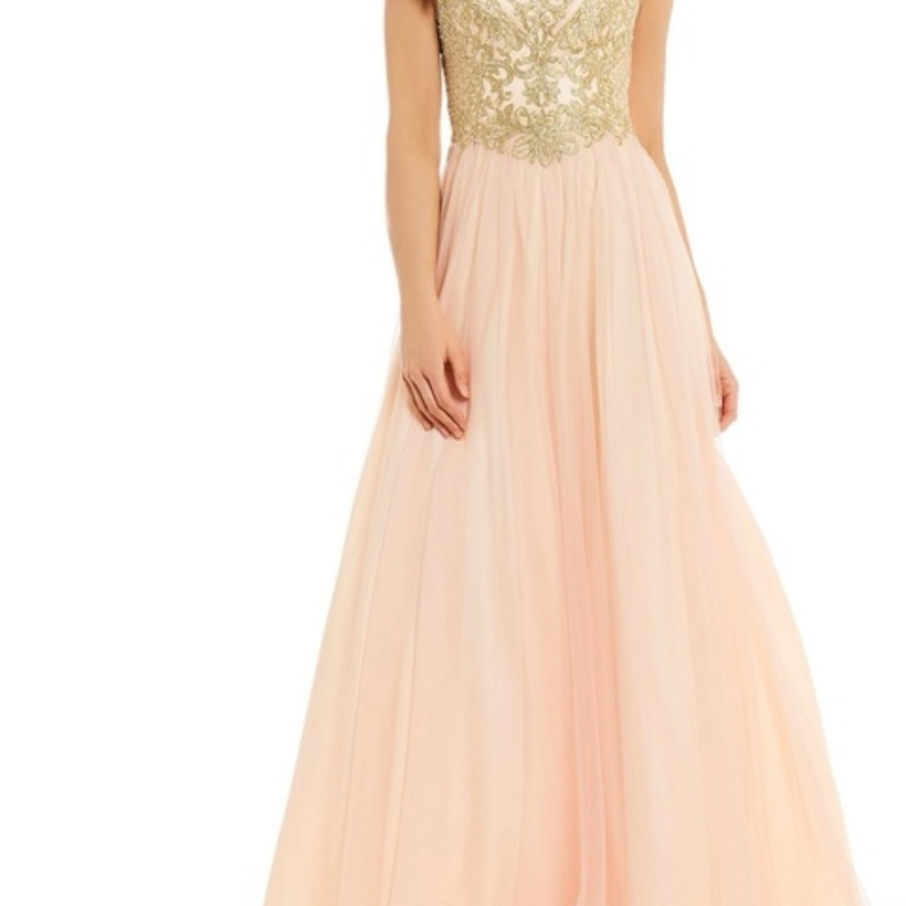 Elegant Pink and Gold Gown